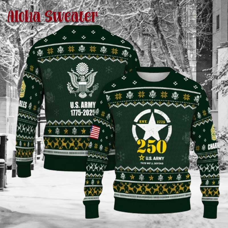 Us Army Years Of Service Ugly Christmas Sweater - Holiday Gift product image