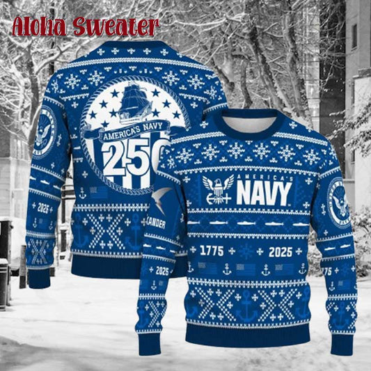 Us Navy Sail Ugly Christmas Sweater - Holiday Gift product image