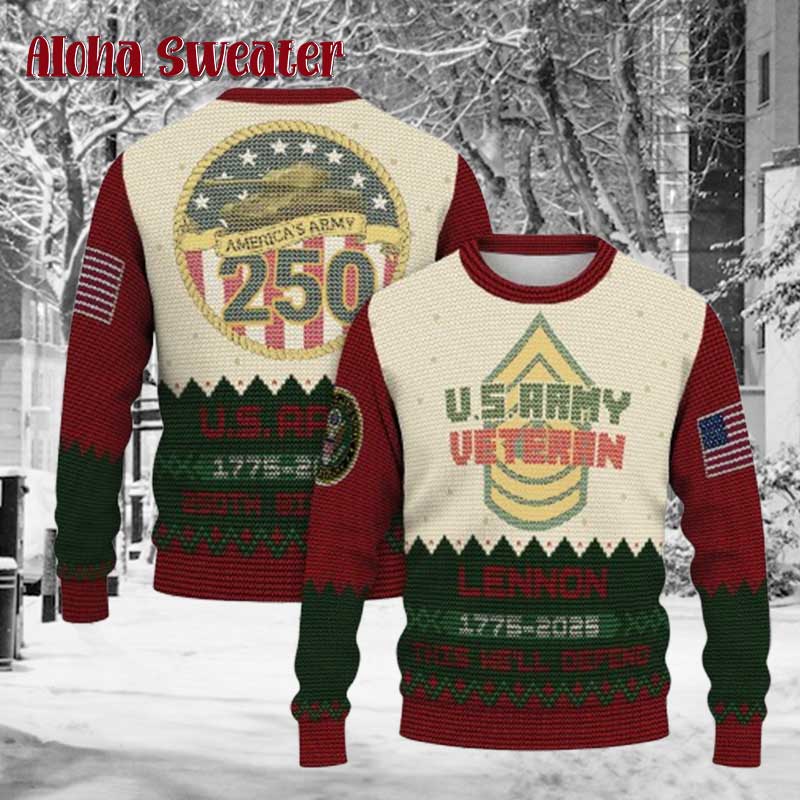 Us Army Years Of Service Ugly Christmas Sweater - Holiday Gift product image 2