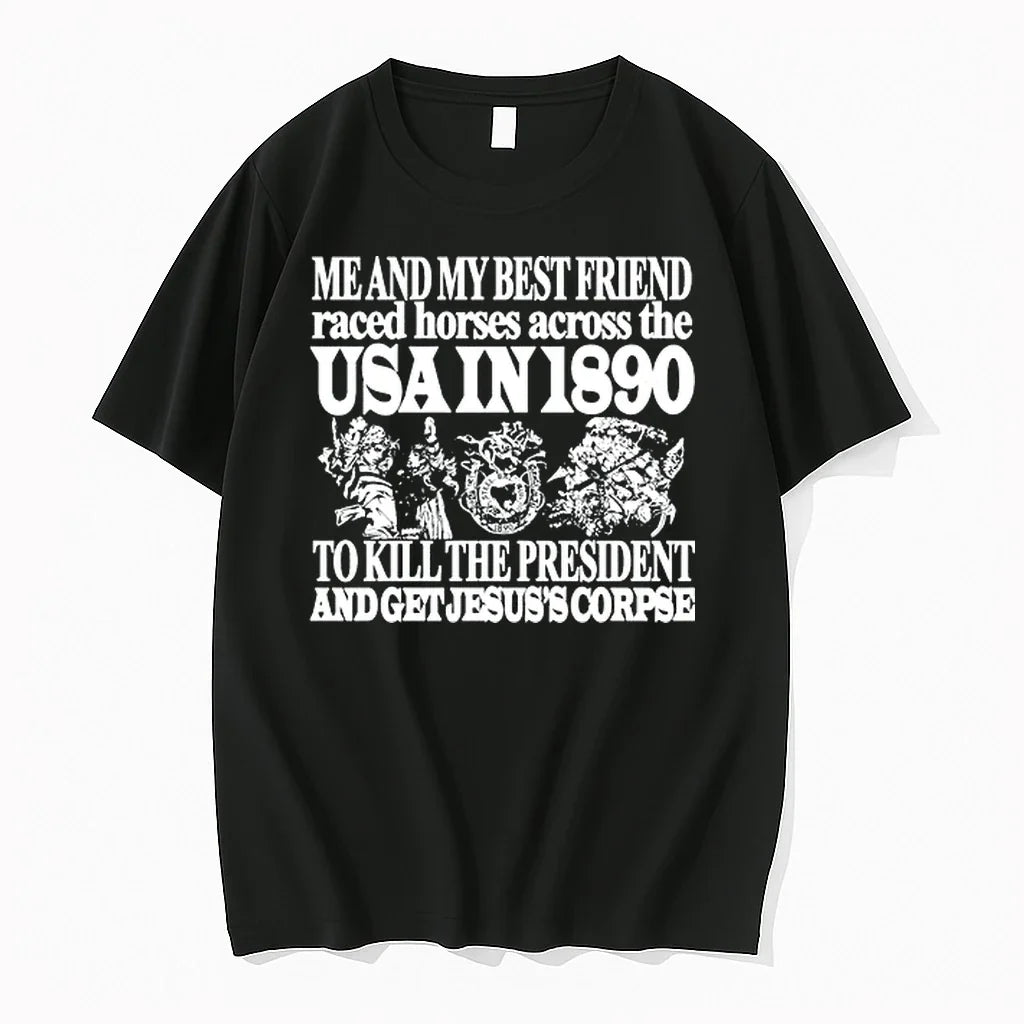 Usa In 1890 To Kill The President And Get Jesuss - Adult & Kids T-Shirts, Sweatshirts & Hoodies apparel design preview 1