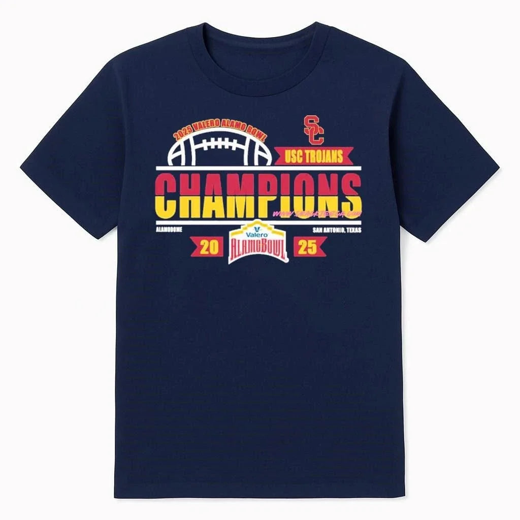USC Trojans Football 2025 Valero Alamo Bowl Champions - Adult & Kids T-Shirts, Sweatshirts & Hoodies apparel design preview 1