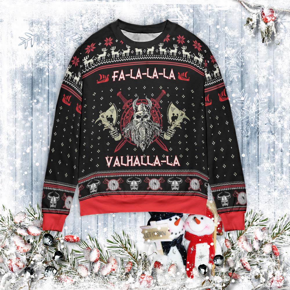 Falalala valhallala viking 3D Christmas Sweater - Holiday Gift product image