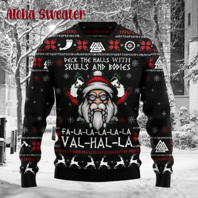 Viking Fa La La La Valhalla La Ugly Christmas Sweater - Holiday Gift product image 3