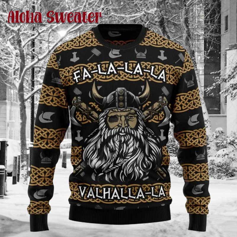 Viking Fa La La La Valhalla La Ugly Christmas Sweater - Holiday Gift product image 2