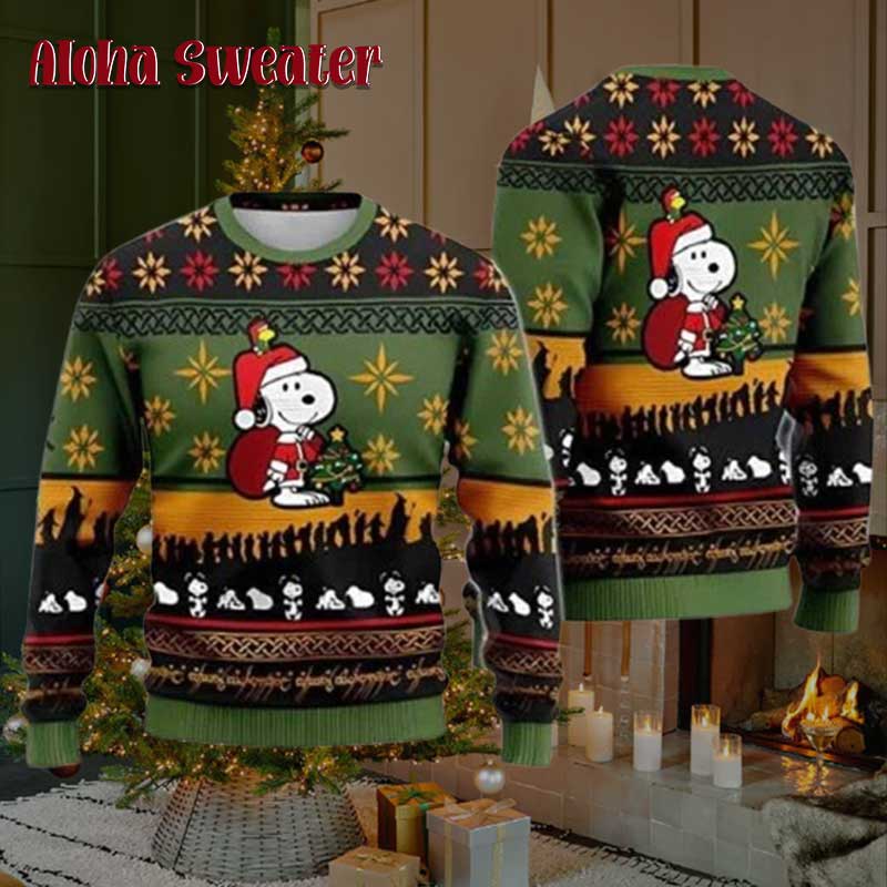 The Night Before Christmas Snoopy Ugly Christmas Sweater - Holiday Gift product image 2