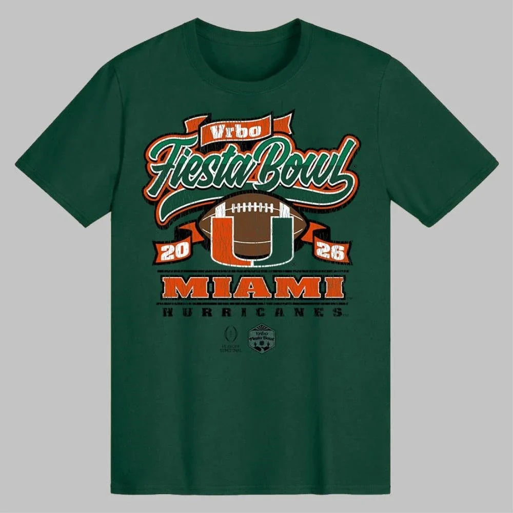 Vrbo Fiesta Bowl Miami 2026 Hurricanes - Adult & Kids T-Shirts, Sweatshirts & Hoodies apparel design preview 1
