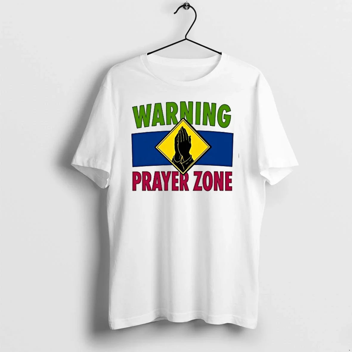 Warning Prayer Zone Press Your Palms Together 0 - Adult & Kids T-Shirts, Sweatshirts & Hoodies apparel design preview 1