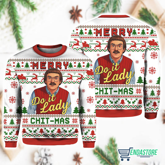 White-Jay Renshaw Merry Chit I Do It 3D Ugly Christmas Sweater - Holiday Gift product image