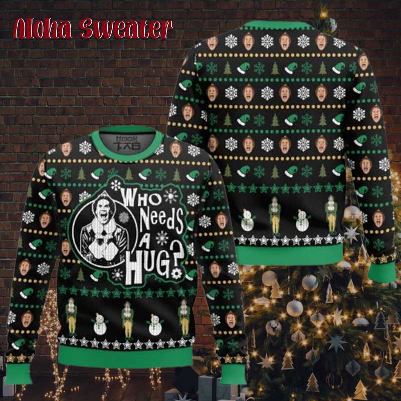 Who Need A Hug Buddy The Elf Ugly Christmas Sweater - Holiday Gift product image