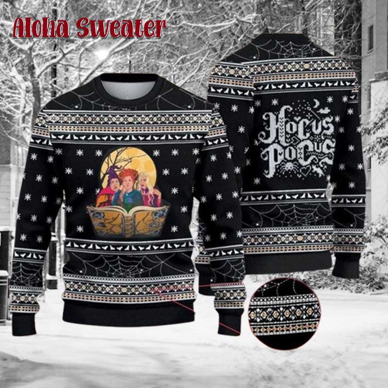 Witches Read Spells Hocus Pocus Ugly Christmas Sweater - Holiday Gift product image