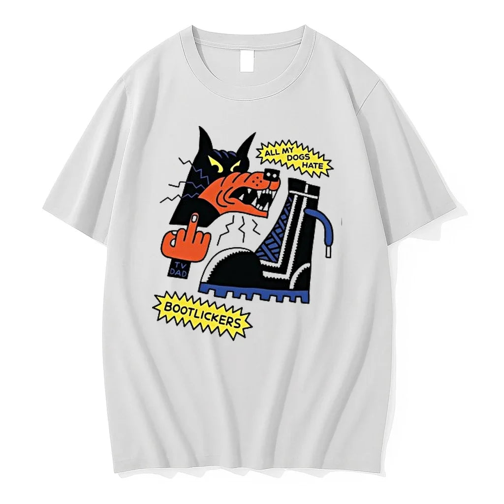Wolf Middle Finger All My Dogs Hate Bootlickers 0 - Adult & Kids T-Shirts, Sweatshirts & Hoodies apparel design preview 1