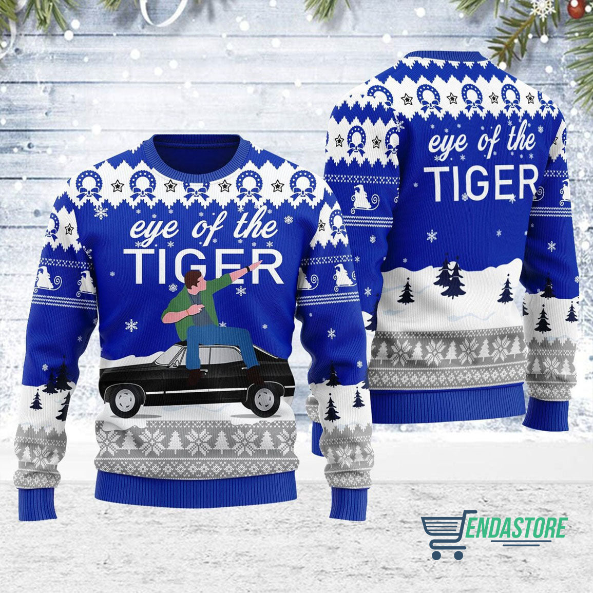 Supernatural dean singing eye of the tiger 3D Ugly Christmas Sweater - Holiday Gift product image
