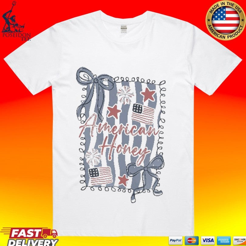 American Honey Coquette 4th Of July - Adult & Kids T-Shirts, Sweatshirts & Hoodies apparel design preview 1
