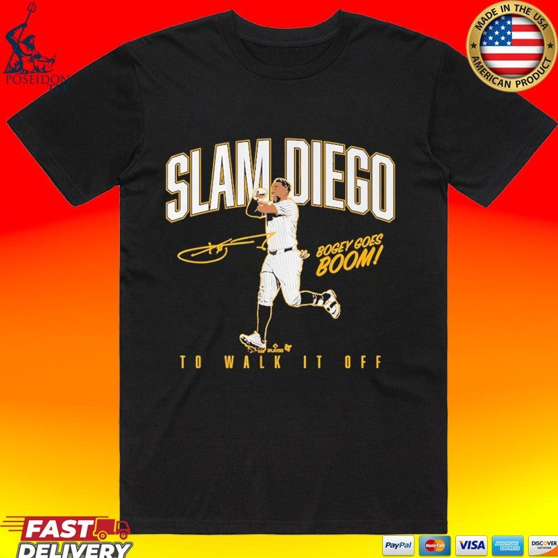 Xander Bogaerts Slam Diego To Walk It Bogey Goes Boom - Adult & Kids T-Shirts, Sweatshirts & Hoodies apparel design preview 1
