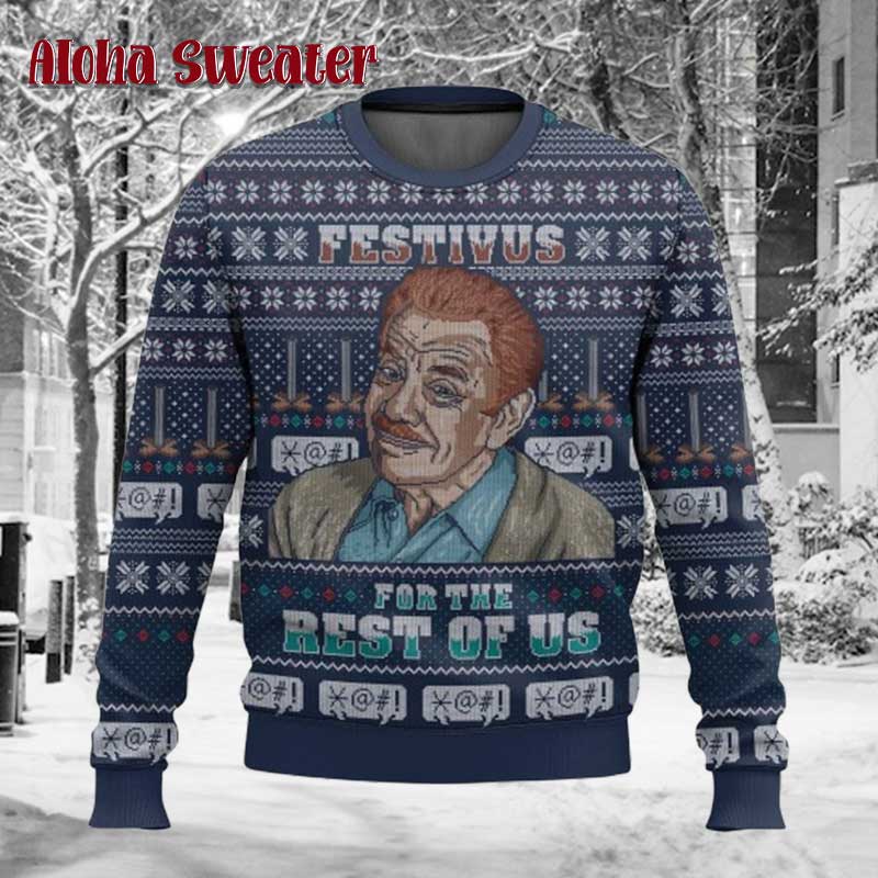 Seinfeld Logo Festivus Ugly Christmas Sweater - Holiday Gift product image 4