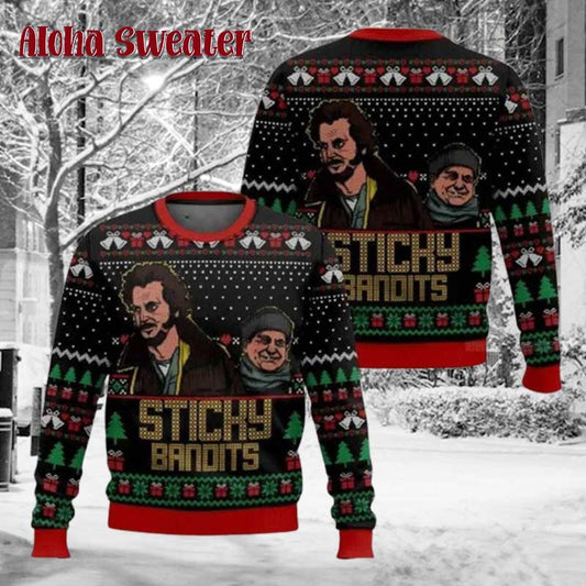 Xmas Sticky Bandits Home Alone Ugly Christmas Sweater - Holiday Gift product image