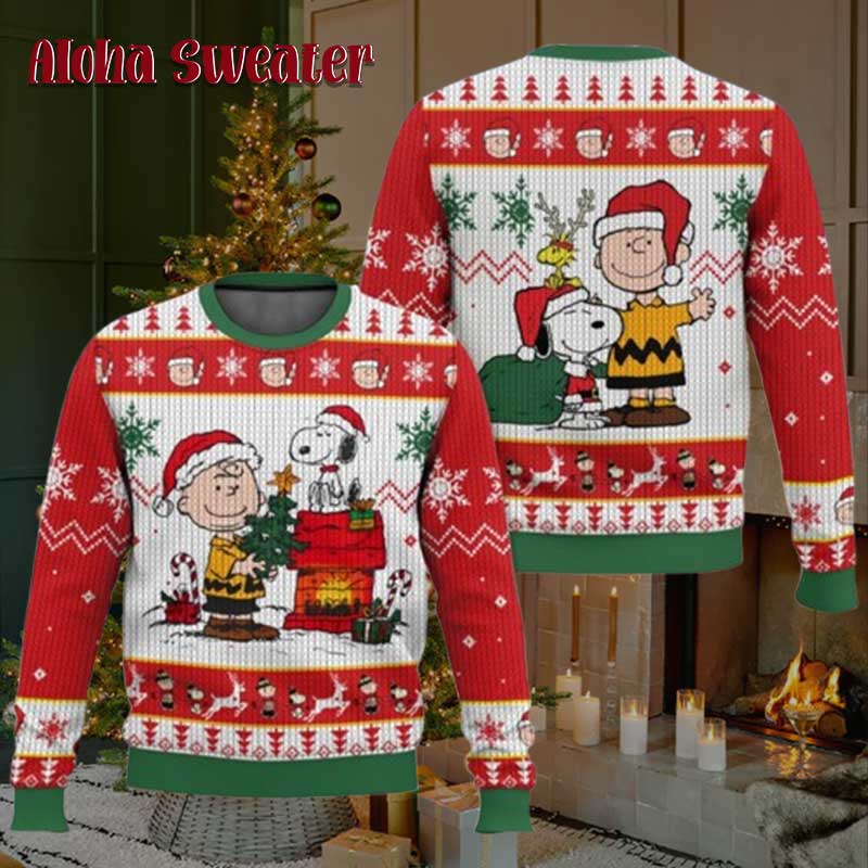 Xmas Tree Charlie Brown Snoopy Ugly Christmas Sweater - Holiday Gift product image