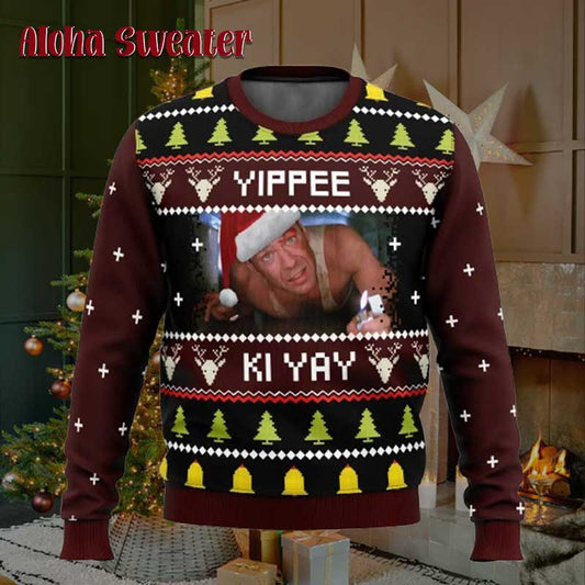 Yippee Ki Yay Christmas Dia Hard Ugly Christmas Sweater - Holiday Gift product image
