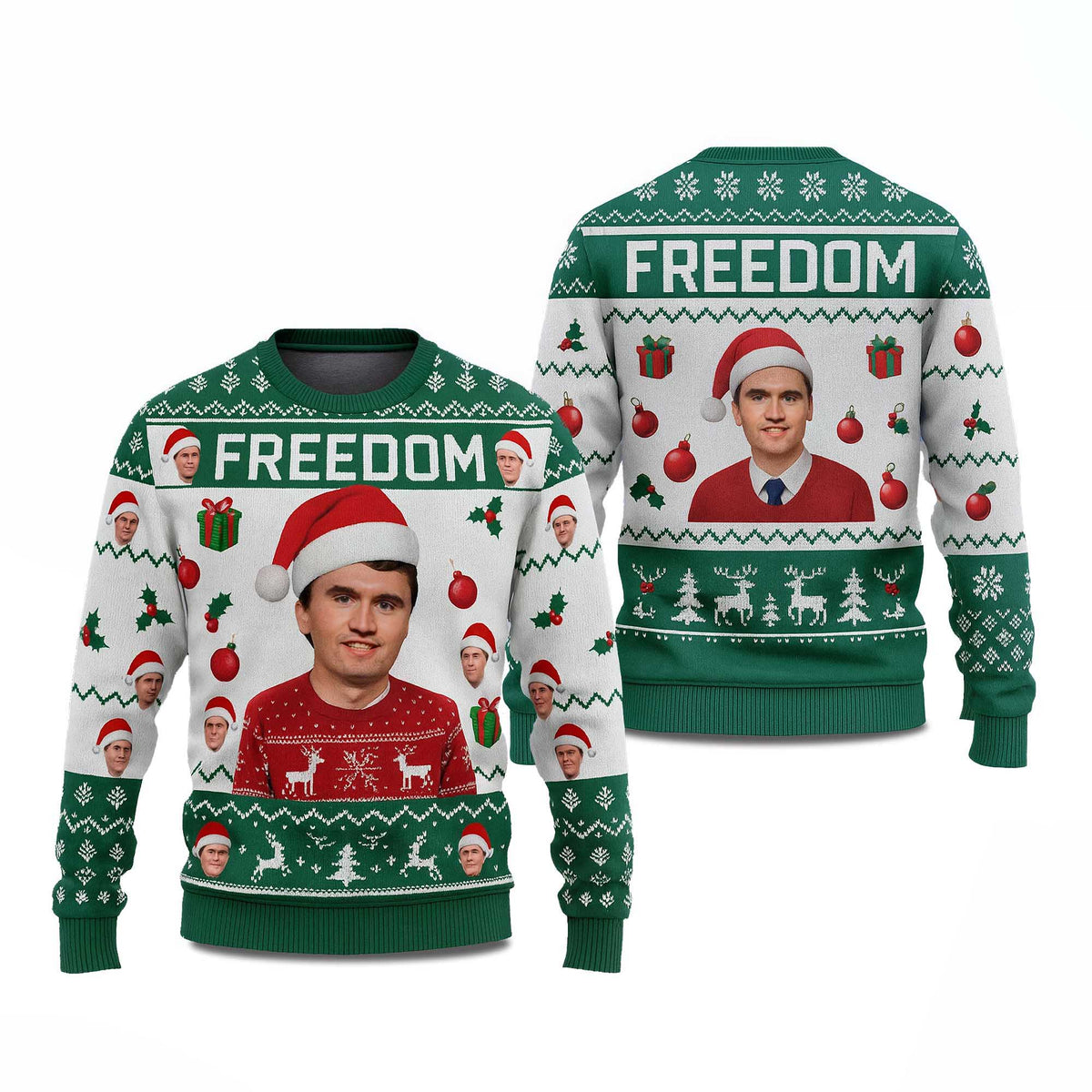 Freedom Charlie Kirk Ugly Christmas Sweater - Holiday Gift product image